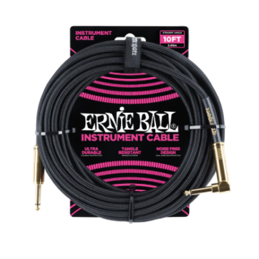 CABLE ERNIE BALL 10FT P06081 NEGRO