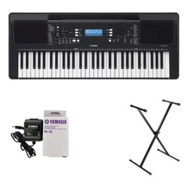 Teclado Organeta Yamaha Psr-e373 + Adaptador + Base Sencilla