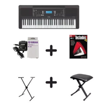 Teclado Organéta Yamaha Psr-e373 Adaptador+base+silla+método