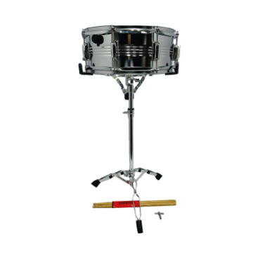 Redoblante Metálico 14 + Baquetas + Llave + Base – Atril