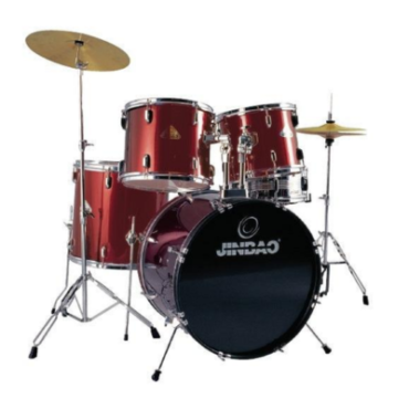 Bateria Jinbao Jbp1601A Atriles Negros Vino Tinto