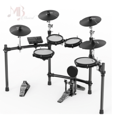 Batería Eléctrica Nux Dm-310 Pads Malla + Bombos Pedal Doble
