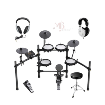 Batería Eléctrica Nux Dm-210 Pads Malla + Silla + Audífonos